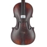 Neuner and Hornsteiner violin circa 1890, the two piece back of faint medium curl with similar