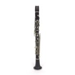 Cocuswood C clarinet with German silver keywork, stamped C. Mahillon, Bruxelles, Systeme,
