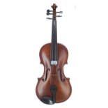 Early 20th century violin labelled Boleslaw Wojtudewicz, Wolverhampton, England, 15 1/2", 39.40cm,