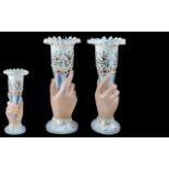 A Pair of French Victorian Opaline Glass
