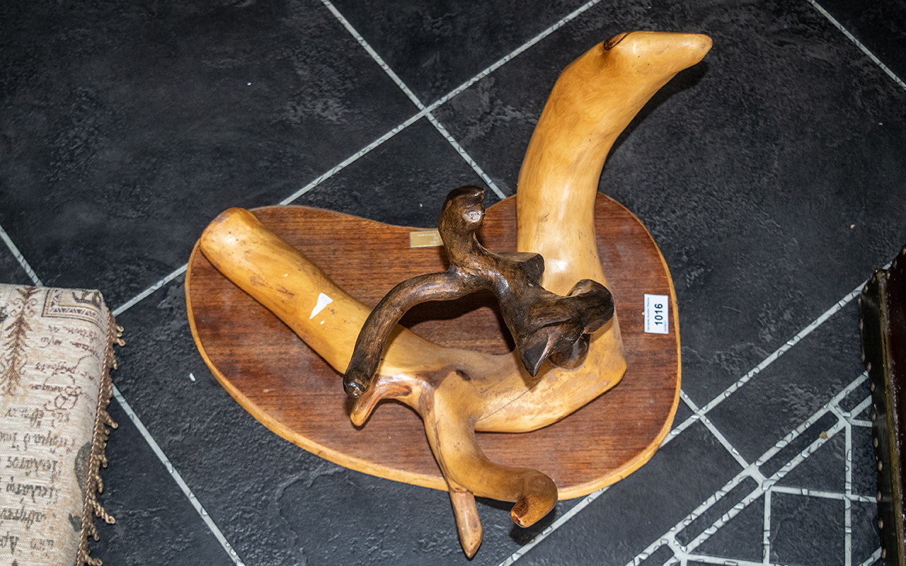 A Modern Abstract Wood Root Decorated Wa