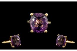 18ct Yellow Gold - Superb Large Amethyst