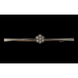 18ct Gold Antique Diamond Bar Brooch, Ce