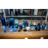 Quantity of Blue Glass & Pottery Items,