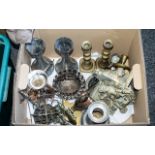 Quantity of Brass, Copper & Plated Ware