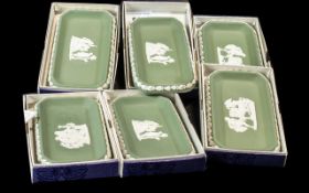 Wedgwood Green Jasper - six oblong sweet