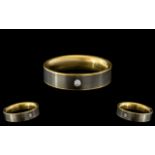 Titanium & Yellow Metal Wedding Band by