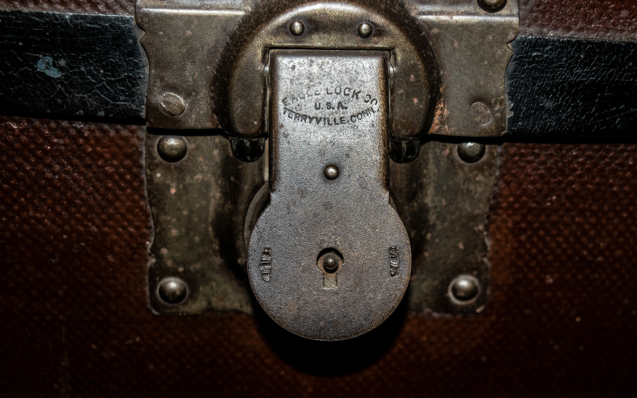 Antique Eagle Lock Company Large Trunk. - Image 2 of 2