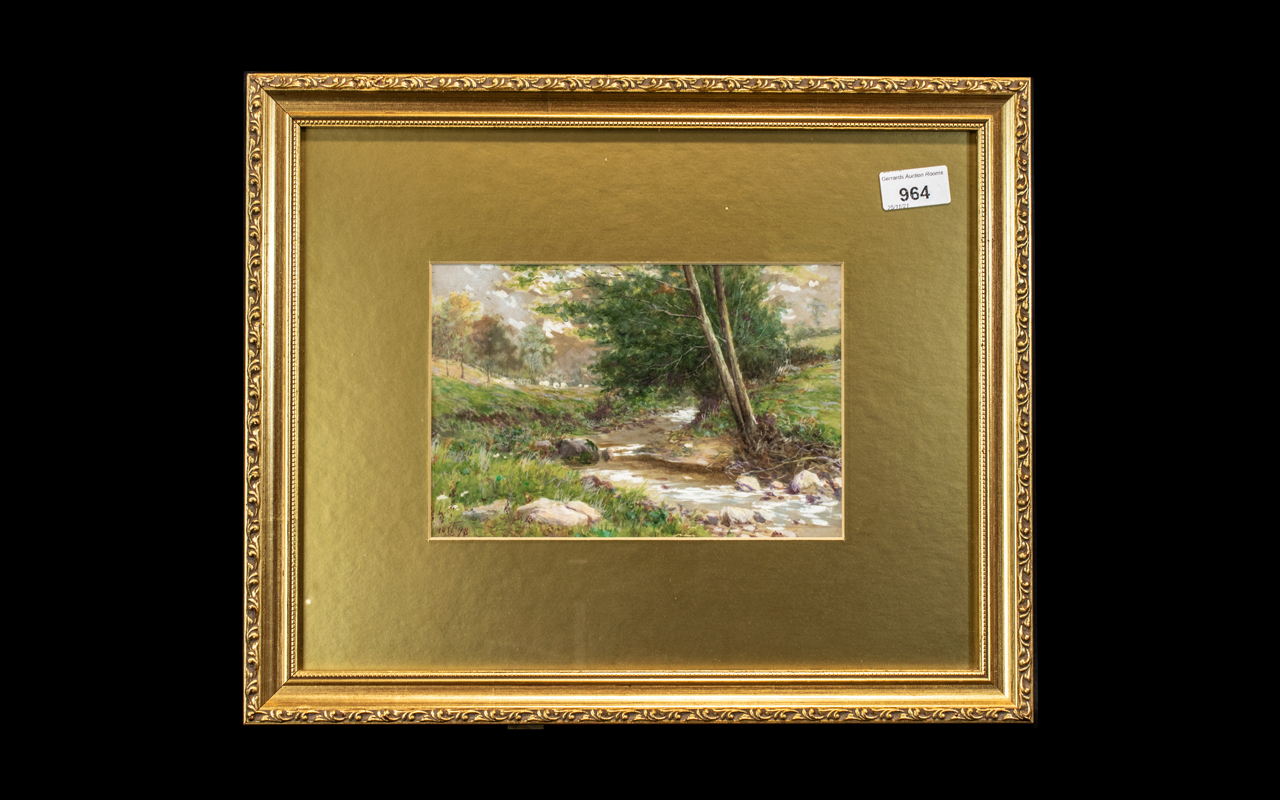 Watercolour of a Wooden Glen dated 1898,