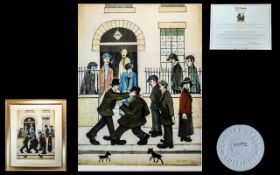 L. S. Lowry 1887 - 1976 Superb and Large Ltd Edition Gouttelette of 75 Worldwide.