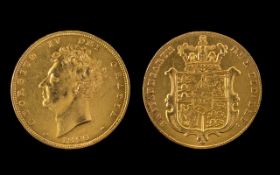 George IIII 22ct Gold Full Sovereign - Date 1826.