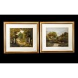 Rachel Plumbe 1838 - 1919 Lived - Nottingham Pair of Oil Paintings, Mounted and Framed.