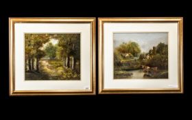 Rachel Plumbe 1838 - 1919 Lived - Nottingham Pair of Oil Paintings, Mounted and Framed.