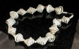 Early 20th Century Shell Necklace ( Statement Piece ) Early 20th Century Necklace With Well Matched