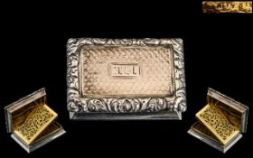 George IV - Superb Quality Sterling Silver Vinaigrette with Gilt Interior, Ornate Open-worked Floral
