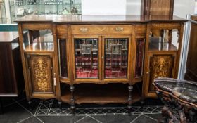A Victorian Rosewood Breakfront Chiffonier Base profusely inlaid throughout with central astrail