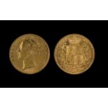 Queen Victoria 22ct Gold - Young Head Shield Back Full Sovereign - Date 1869. Die No 3.