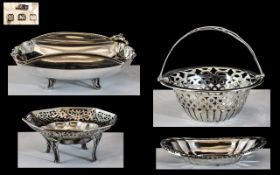 A Small Collection of Early 20th Century Silver Small Dishes ( 4 ) In Total.