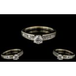 14ct White Gold - Superior Quality Diamond Set Dress Ring.