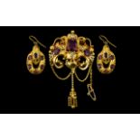 Victorian 1837 - 1901 Superb 18ct Gold Ornate Handmade Stone Set Brooch,
