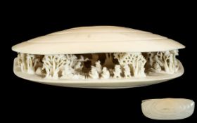Japanese - Meiji Period 1864 - 1912 Superb Carved Ivory Clam,