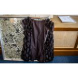 Ladies Simulated Mink Fabric Jacket, in dark brown with single button fastening,
