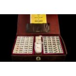 Mid Century Chinese Mahjong Game In Fitted Leather Case.