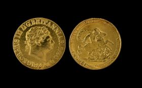 George III 22ct Gold Full Sovereign - Date 1820.