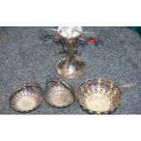 Quantity of Brass, Copper & Plated Ware Items, comprising a pair of plated ware vases, maker L &