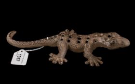 Large Cast Lizard. Cast Model of a Lizard. 11 Inches In length.