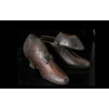 Antique Table Top Pair of Snuff Boxes In Form of Shoes.