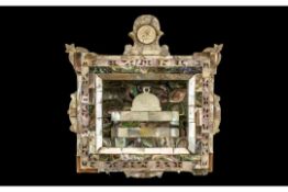 Jerusalem Souvenir: Mother of Pearl Decorated Glazed Wall Plaque depicting the Church of the Holy