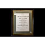 Francisci Iosephi I Poster, large poster black lettering on white background, framed in black with