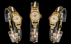 Oris Anti-Shock Ladies 1950's Mechanical Wind Gold Filled Wrist Watch with Expanding 9ct Gold