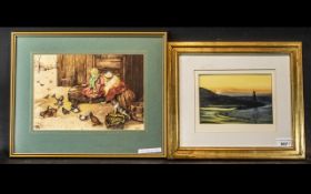 Pair of Watercolours. Comprises 1/ Jack M. Mould Watercolour, Lived In Staffordshire Born 1958.
