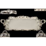 A Large & Impressive Double Handled Robust Silver Serving Tray,