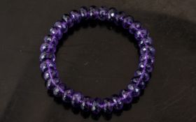 Amethyst Faceted Rondelle Bracelet,