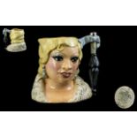 Royal Doulton Large Hand Painted Character Jug ' Celebrity Collection ' Mae West ' D6688. Designer