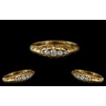 Victorian Period - 18ct Gold 5 Stone Diamond Set Ring, Excellent Setting. Ring Size P.