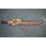 Large Sword by Collins & Co. Large Sword In Leather Sheaf, Blade 24 Inches. Display Purposes Only.