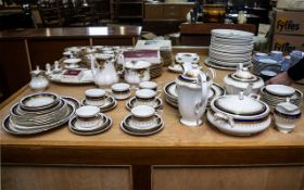 Spode 'Knightsbridge Cobalt' Tea/Dinner Service, comprising tea pot, coffee pot, milk jug,