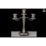 Antique Period Superb Quality Silver - Ornate 2 Branch Candelabra with Exquisite Open worked Column,