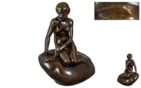 Edvard Eriksen - Danish Sculpture 1861 - 1959 Heavy and Impressive Superb Bronze of ' The Little