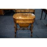 Victorian Walnut Games Table with hinged top to reveal chess, cribbage and backgammon boards,