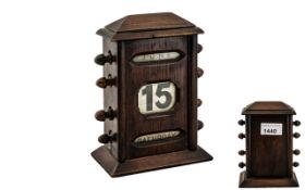 Edwardian Period Oak Cased Desk Top Perpetual Calendar, Gives Month, Day and Date.
