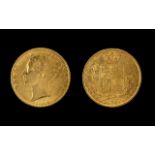 Queen Victoria 22ct Gold Young Head - Shield Back Full Sovereign - Date 1864. Die No 95.