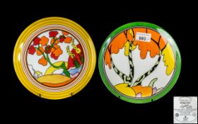 Two Wedgwood Limited Edition Plates in the Bizarre Collection of Living Landscapes of Clarice Cliff.