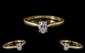 Ladies 18ct Gold Top Quality Single Stone Diamond Ring.