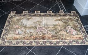 Tapestry Wall Hanging, depicting courtesan scenes. Measures 70" x 40".