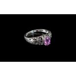 Pink Sapphire Solitaire Ring, size Q; a pink sapphire of just over 1ct,